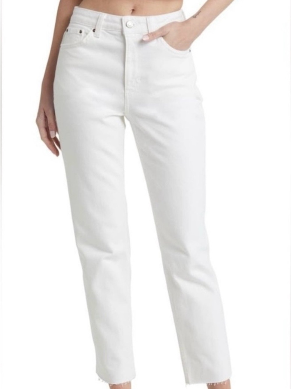 Topshop White Straight Leg Jeans
